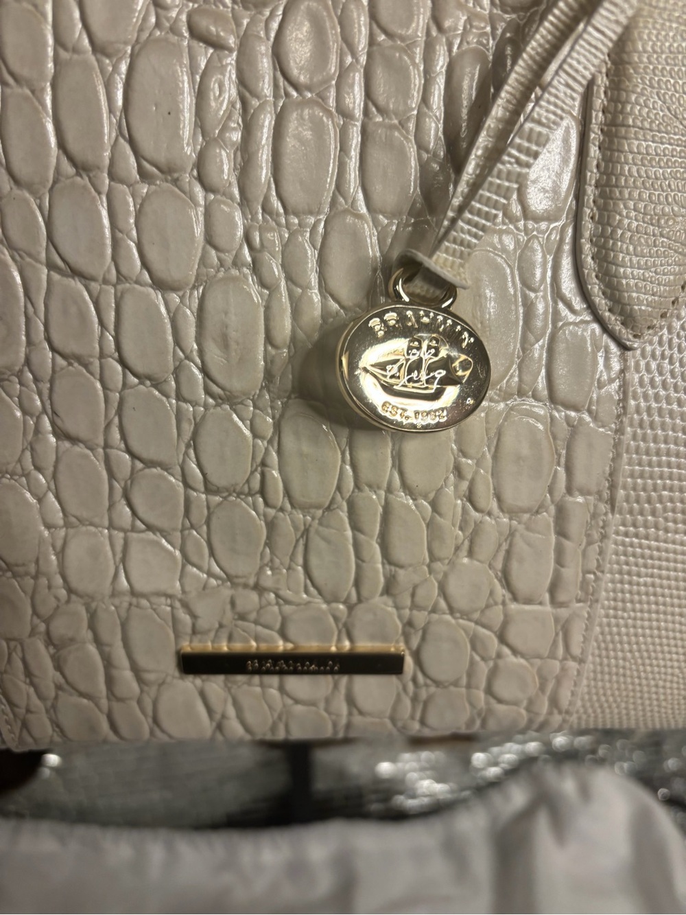 ⭐️Brahmin Cami Sea Salt White Carman Leather Satchel - Picture 9 of 12